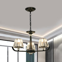 3/8 Heads Chandelier Light with Tapered Crystal Ceiling Fixture - Rebooters