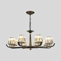 3/8 Heads Chandelier Light with Tapered Crystal Ceiling Fixture - Rebooters