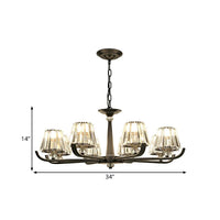 3/8 Heads Chandelier Light with Tapered Crystal Ceiling Fixture - Rebooters