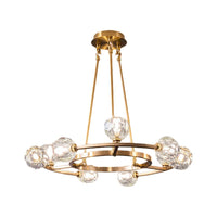 9 Heads Crystal Balls Chandelier Lamp Modern Gold Wheel Light - Rebooters
