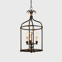 Birdcage Living Room Chandelier Lighting Rustic Metallic Lamp - Rebooters