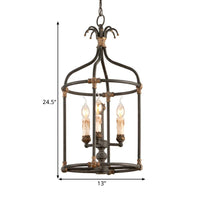 Birdcage Living Room Chandelier Lighting Rustic Metallic Lamp - Rebooters