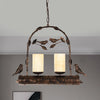 2 Lights Pendant Chandelier Vintage Bird Cage Metal Lamp - Rebooters