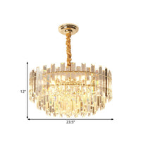 8/10 Bulbs Pendant Light Fixture Contemporary Drum Chandelier - Rebooters