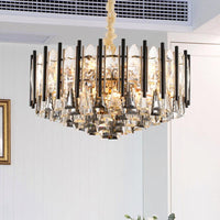 12 Heads Tapered Chandelier Light Modern Clear Crystal Lamp - Rebooters