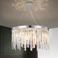 2/6 Bulbs Hanging Lamp Kit Contemporary Round Crystal Chandelier - Rebooters