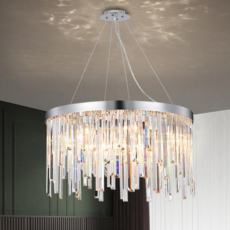 2/6 Bulbs Hanging Lamp Kit Contemporary Round Crystal Chandelier - Rebooters