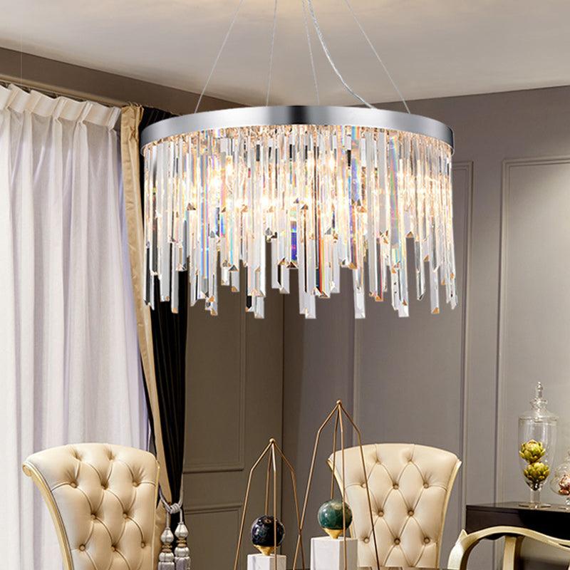 2/6 Bulbs Hanging Lamp Kit Contemporary Round Crystal Chandelier - Rebooters