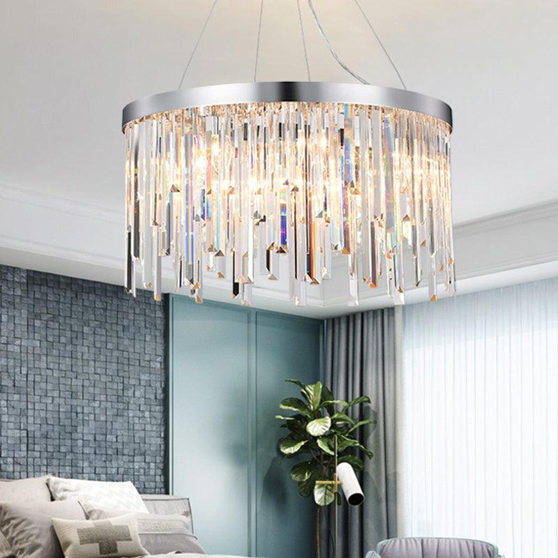 2/6 Bulbs Hanging Lamp Kit Contemporary Round Crystal Chandelier - Rebooters