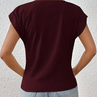 V-Neck Blouse With Draped Front Design For Women Rebooters Womens Shirts