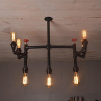 7 Bulbs Hanging Pendant Light Antique Water Pipe Chandelier - Rebooters