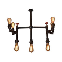 7 Bulbs Hanging Pendant Light Antique Water Pipe Chandelier - Rebooters