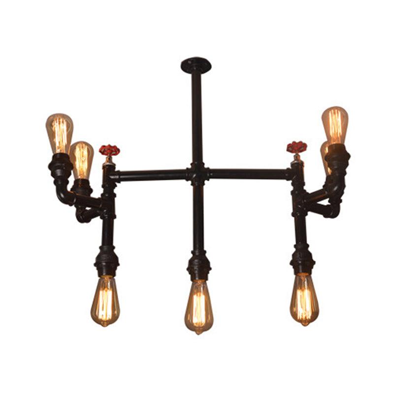 7 Bulbs Hanging Pendant Light Antique Water Pipe Chandelier - Rebooters