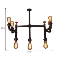 7 Bulbs Hanging Pendant Light Antique Water Pipe Chandelier - Rebooters
