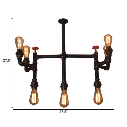 7 Bulbs Hanging Pendant Light Antique Water Pipe Chandelier - Rebooters