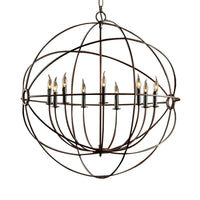 Antique Style Spherical Ceiling Pendant with Cage Shade Chandelier - Rebooters