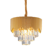 4/6/8 Heads Clear Crystal Prisms Chandelier Modern Gold Finish - Rebooters