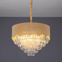4/6/8 Heads Clear Crystal Prisms Chandelier Modern Gold Finish - Rebooters