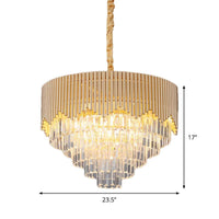 4/6/8 Heads Clear Crystal Prisms Chandelier Modern Gold Finish - Rebooters