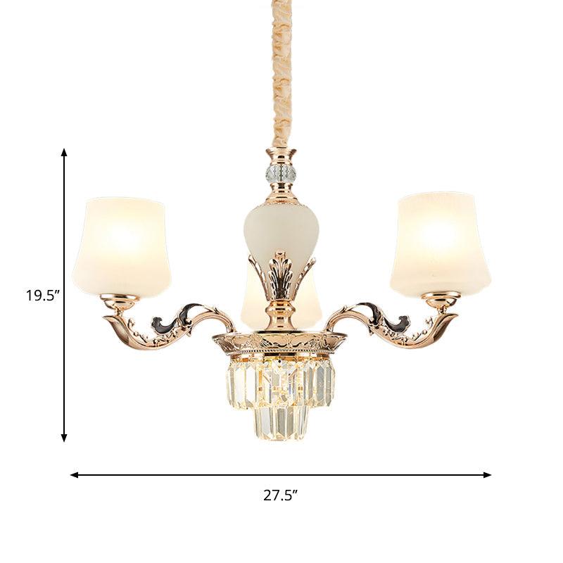 3/6 Heads Ceiling Light with Tapered Shade in Gold - Rebooters