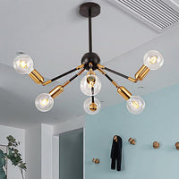 Abstract Metal Chandelier Lighting Modernist Multi Lights Gold Ceiling Lamp - Rebooters