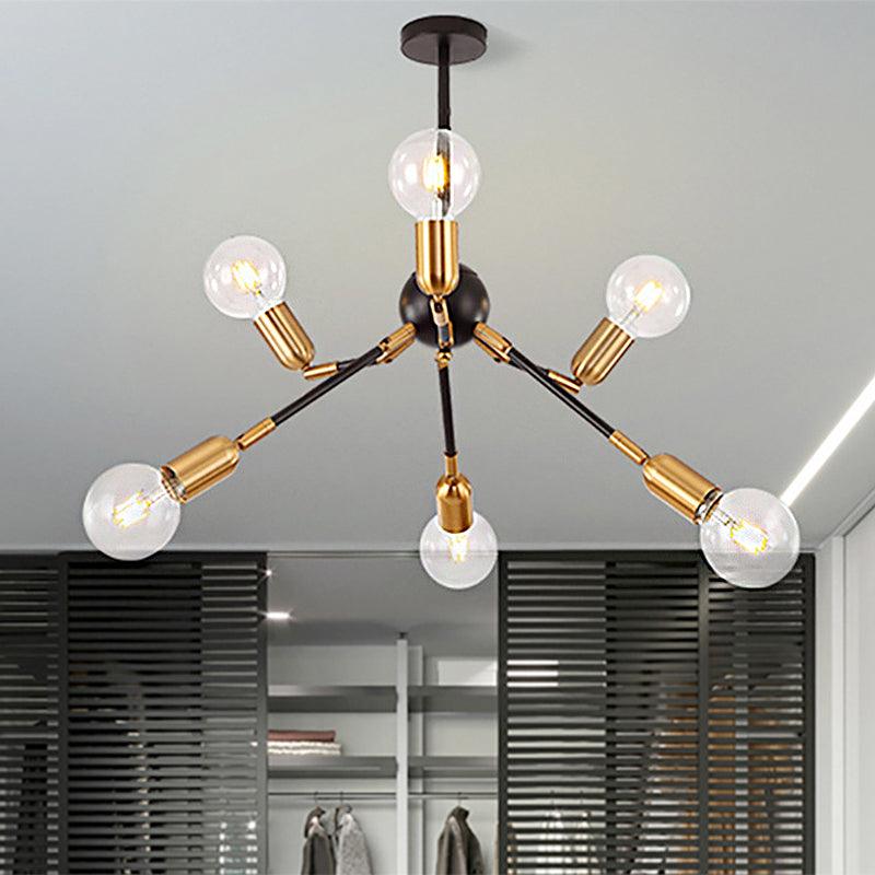 Abstract Metal Chandelier Lighting Modernist Multi Lights Gold Ceiling Lamp - Rebooters