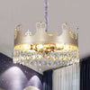 Traditional Crown Chandelier Lamp 6 Heads Clear Crystal Light - Rebooters