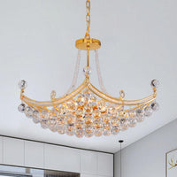 6 Bulbs Cornice Frame Ceiling Pendant Chandelier Chrome Gold - Rebooters