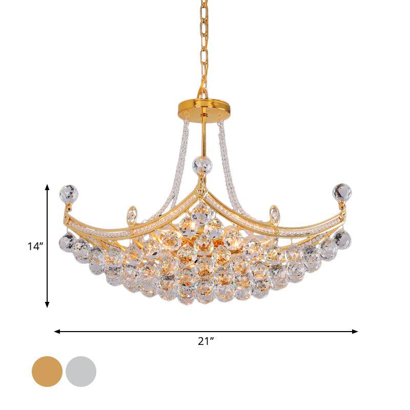 6 Bulbs Cornice Frame Ceiling Pendant Chandelier Chrome Gold - Rebooters