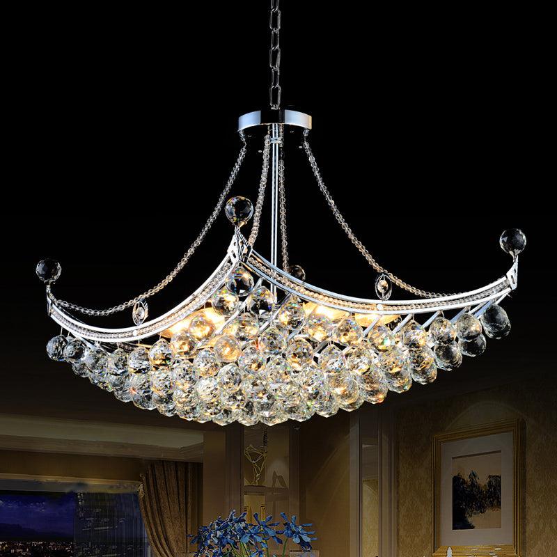 6 Bulbs Cornice Frame Ceiling Pendant Chandelier Chrome Gold - Rebooters
