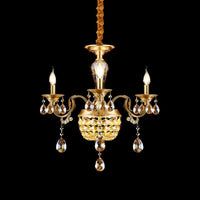3/5 Heads Chandelier Lamp Traditional Candlestick Clear Amber Crystal Accents - Rebooters