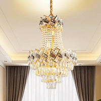 5/8 Heads Basket Chandelier Contemporary Gold Finish Ceiling Lighting - Rebooters
