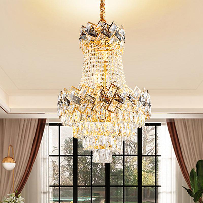 5/8 Heads Basket Chandelier Contemporary Gold Finish Ceiling Lighting - Rebooters