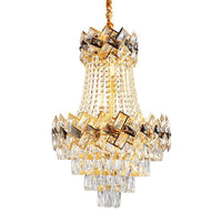 5/8 Heads Basket Chandelier Contemporary Gold Finish Ceiling Lighting - Rebooters