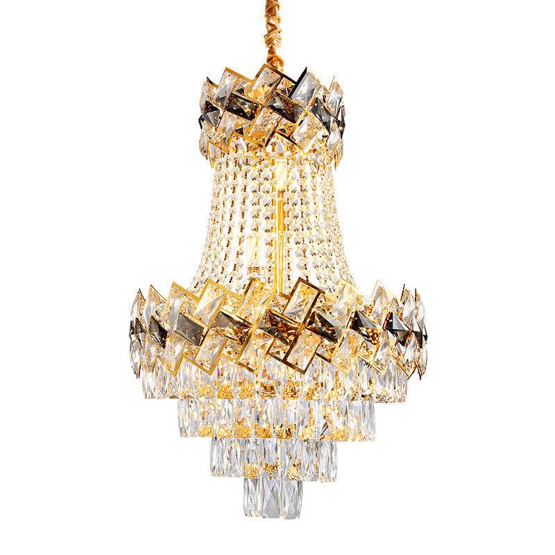 5/8 Heads Basket Chandelier Contemporary Gold Finish Ceiling Lighting - Rebooters