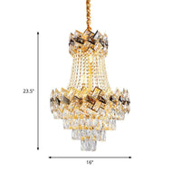 5/8 Heads Basket Chandelier Contemporary Gold Finish Ceiling Lighting - Rebooters