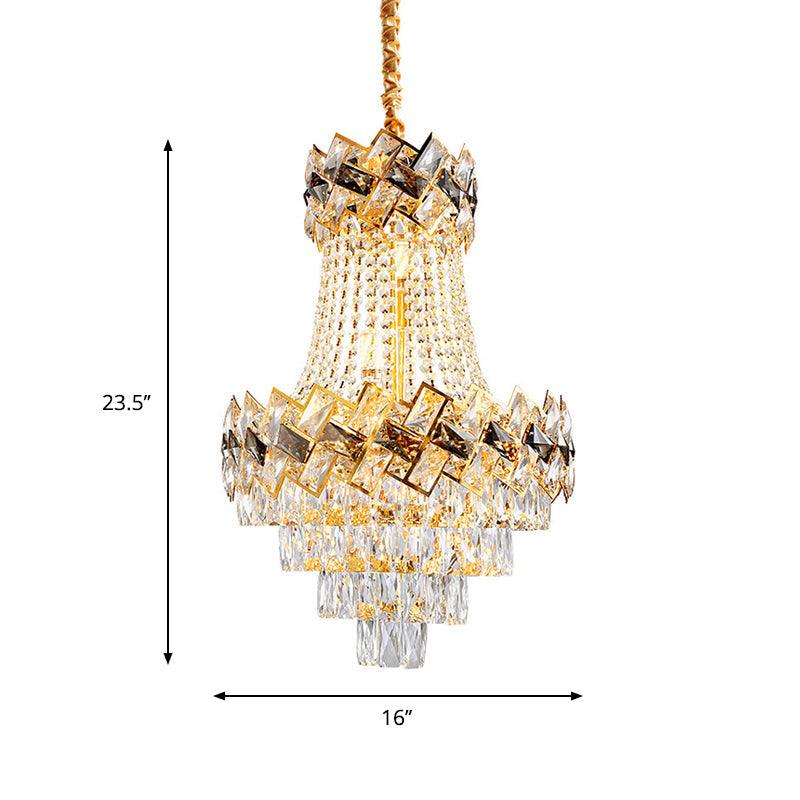 5/8 Heads Basket Chandelier Contemporary Gold Finish Ceiling Lighting - Rebooters