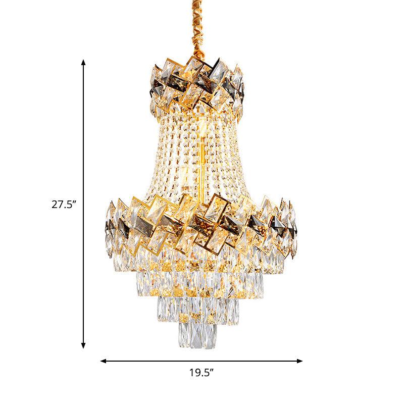 5/8 Heads Basket Chandelier Contemporary Gold Finish Ceiling Lighting - Rebooters