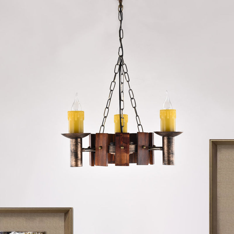 Candle Vintage Hanging Light Metal Chandeliers in Brass - Rebooters