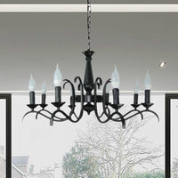 3/5 Heads Flameless Candle Chandelier Vintage Black Lamp - Rebooters