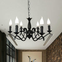 3/5 Heads Flameless Candle Chandelier Vintage Black Lamp - Rebooters