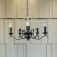 3/5 Heads Flameless Candle Chandelier Vintage Black Lamp - Rebooters