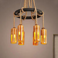 Bamboo Chandelier Lamp Lodge Style Multi Lights Pendant - Rebooters