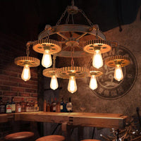 3/7 Heads Gear Pendant Lighting Open Bulb Antique Chandelier - Rebooters