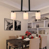 3-Bulb White Glass Island Lamp Industrial Black Cylinder Shade - Rebooters