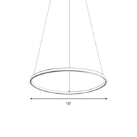 Acrylic Ring Chandelier Simple 1/2/3-Light LED Ceiling Pendant Lighting - Rebooters