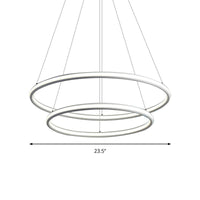Acrylic Ring Chandelier Simple 1/2/3-Light LED Ceiling Pendant Lighting - Rebooters
