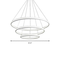 Acrylic Ring Chandelier Simple 1/2/3-Light LED Ceiling Pendant Lighting - Rebooters