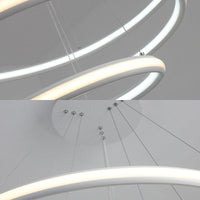 Acrylic Ring Chandelier Simple 1/2/3-Light LED Ceiling Pendant Lighting - Rebooters