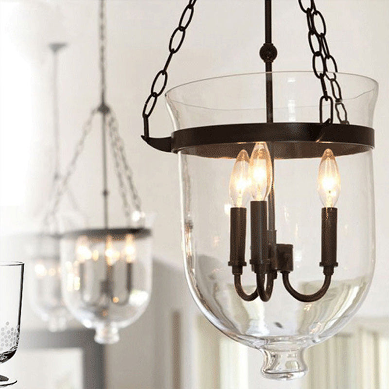 3-Light Suspension Chandelier Pendant Light in Black - Rebooters